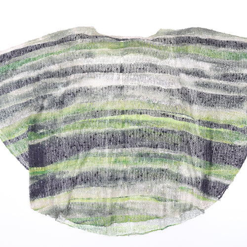 Klass Womens Green Striped Polyester Basic Blouse Size M Round Neck