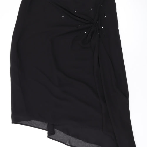 New Look Womens Black Polyester Swing Skirt Size 18 Zip