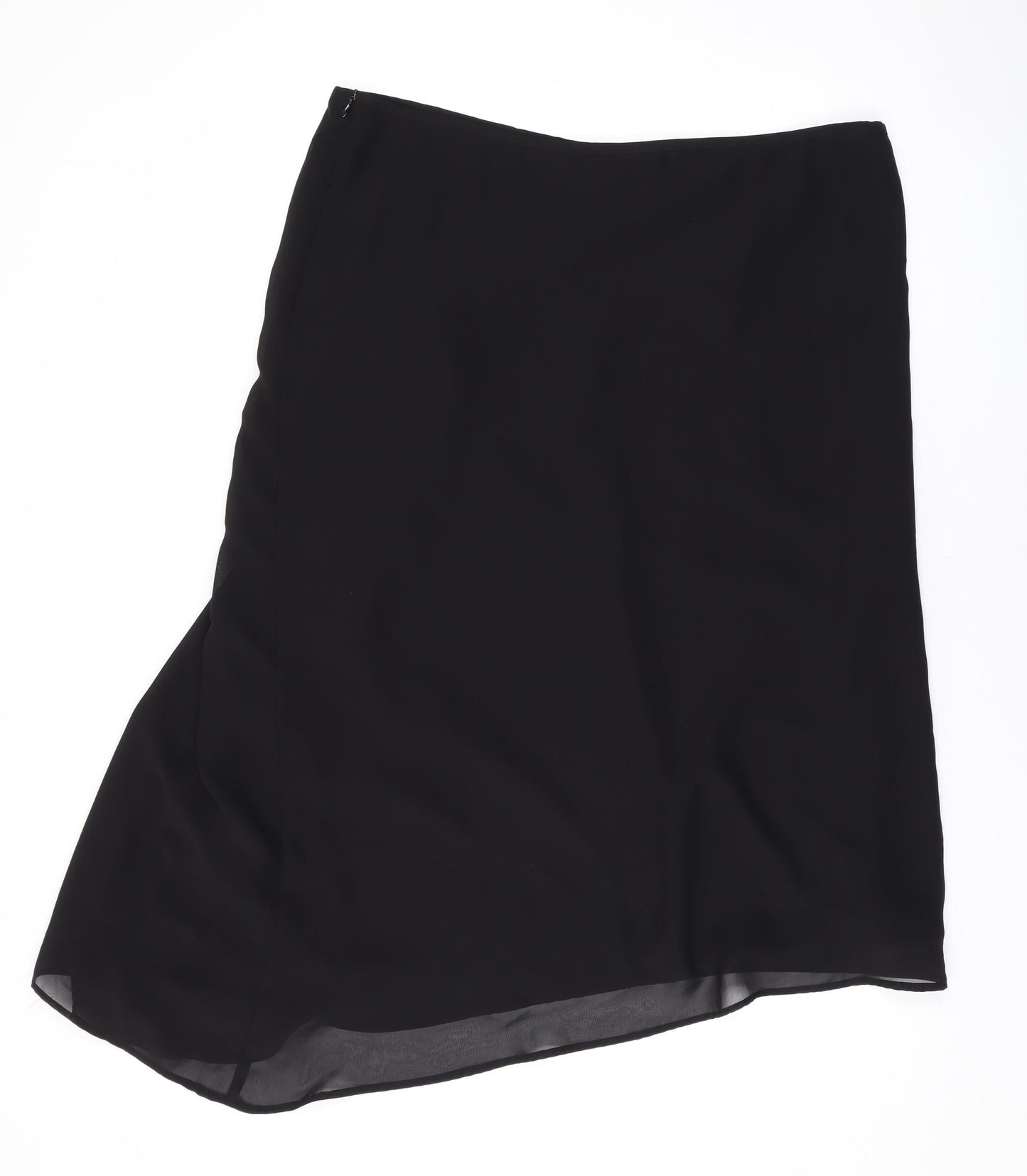 New Look Womens Black Polyester Swing Skirt Size 18 Zip