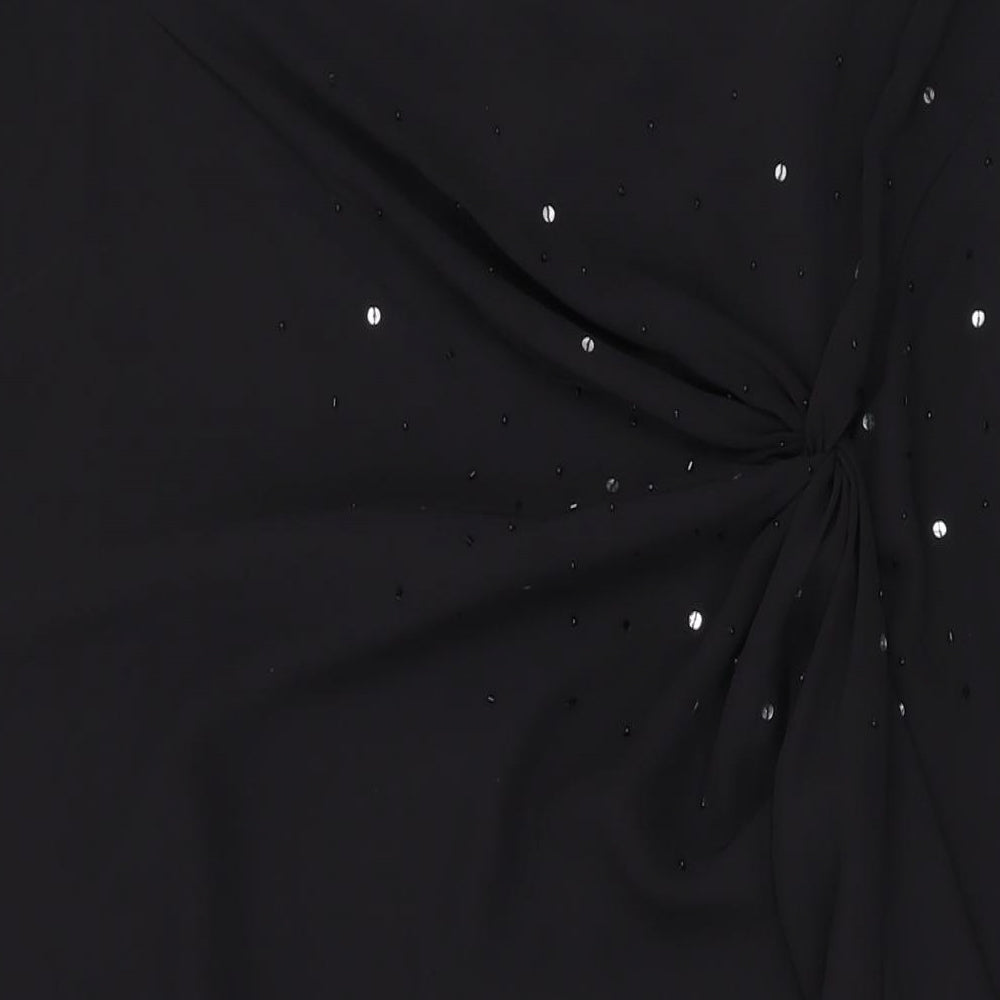 New Look Womens Black Polyester Swing Skirt Size 18 Zip