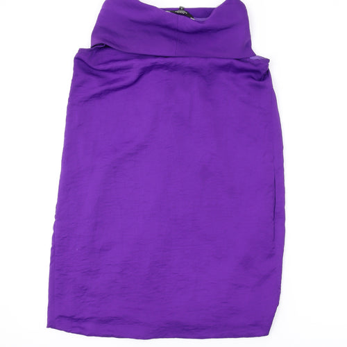Debenhams Womens Purple Polyester A-Line Size 6 Roll Neck Pullover
