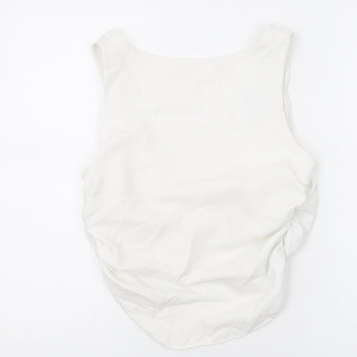 Divided by H&M Womens White Polyester Basic Tank Size M Round Neck