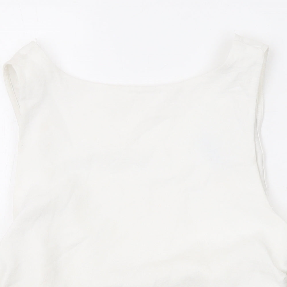 Divided by H&M Womens White Polyester Basic Tank Size M Round Neck