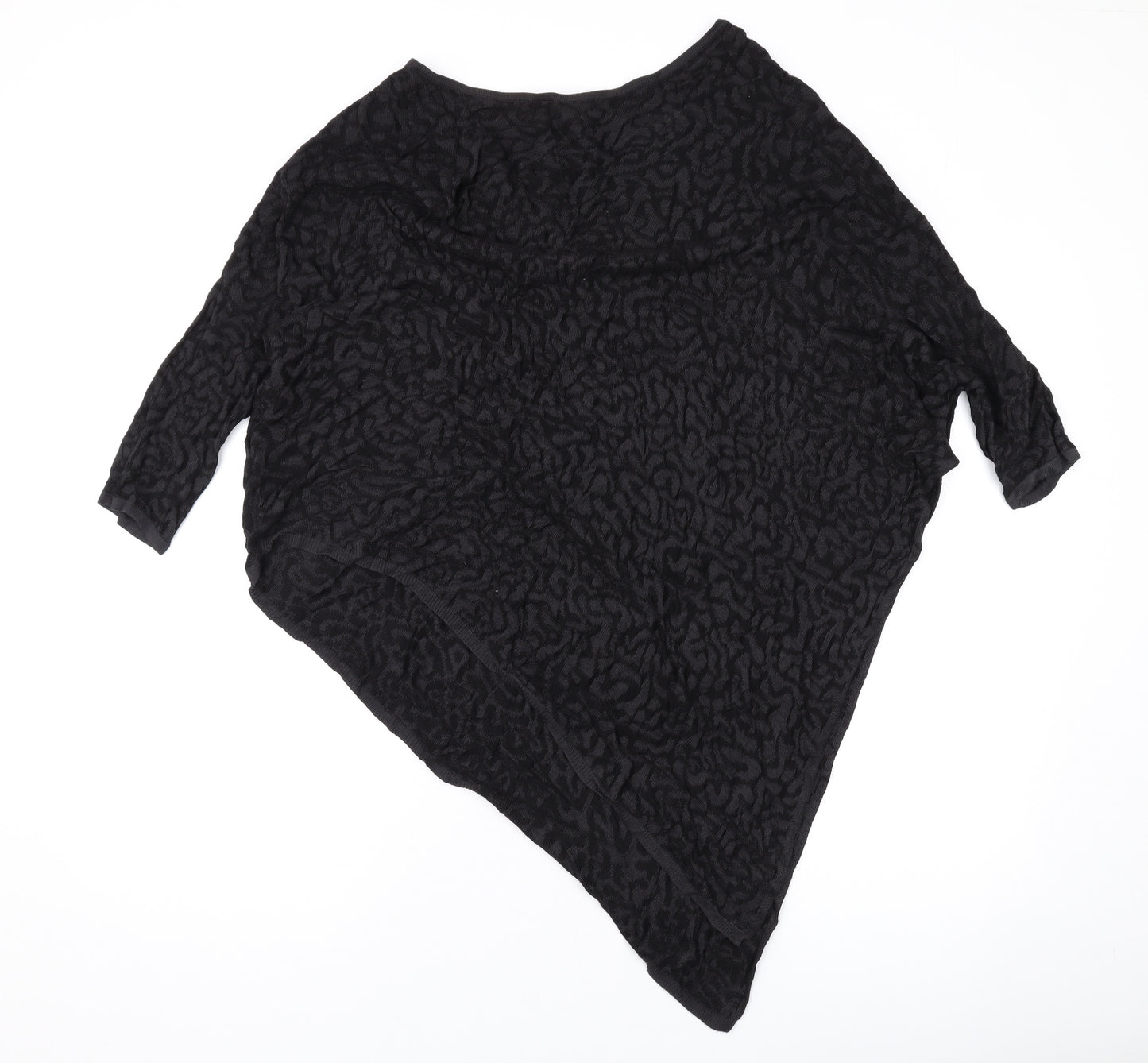 Phase Eight Womens Black Geometric Viscose Basic T-Shirt Size M Round Neck