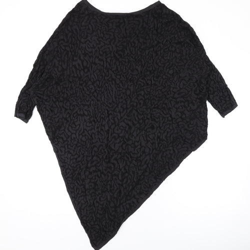 Phase Eight Womens Black Geometric Viscose Basic T-Shirt Size M Round Neck