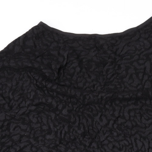 Phase Eight Womens Black Geometric Viscose Basic T-Shirt Size M Round Neck