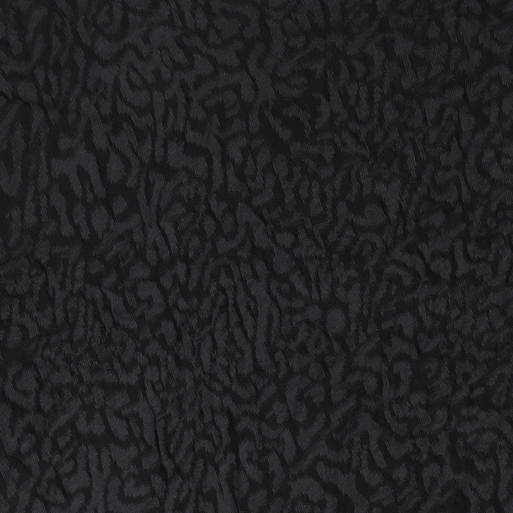 Phase Eight Womens Black Geometric Viscose Basic T-Shirt Size M Round Neck