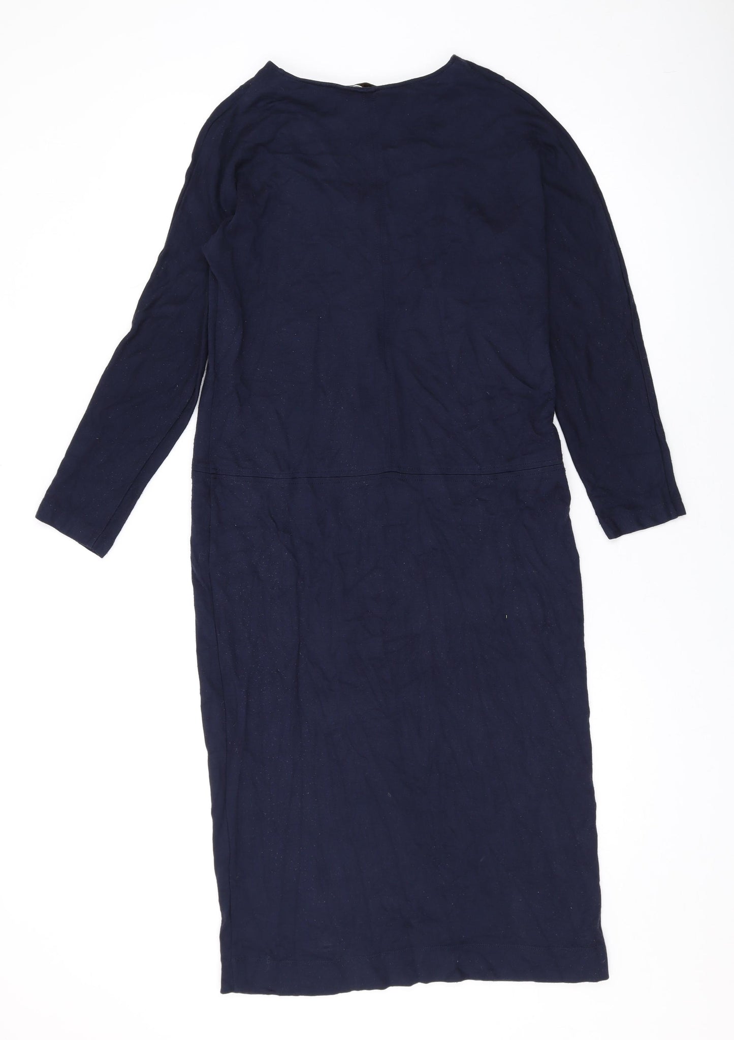 Jaeger Womens Blue Viscose A-Line Size S V-Neck Zip