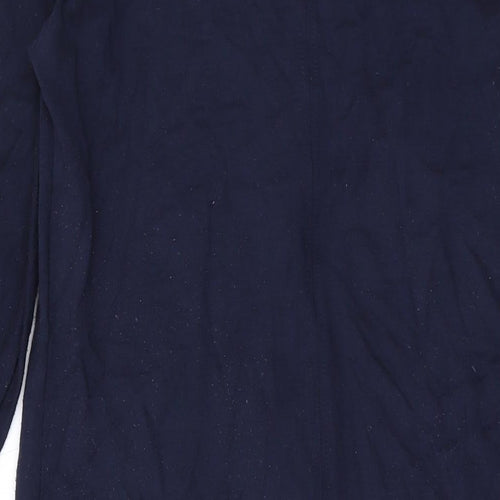Jaeger Womens Blue Viscose A-Line Size S V-Neck Zip