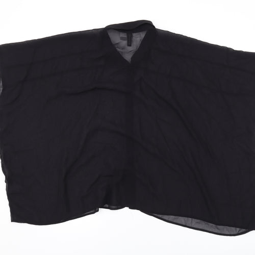 H&M Womens Black Polyester Basic Button-Up Size 8 Collared