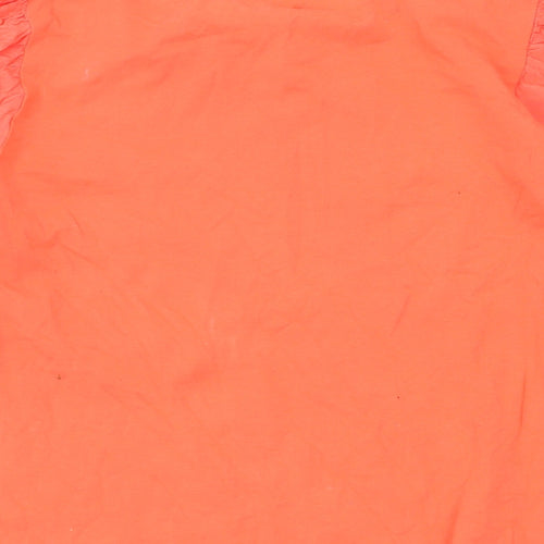 Principles Womens Orange Cotton Basic Blouse Size 12 Round Neck
