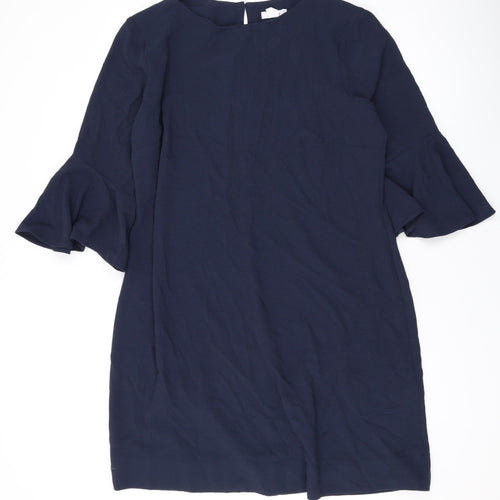 Finery Womens Blue Polyester A-Line Size 18 Round Neck Button
