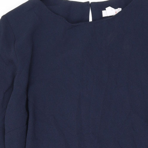 Finery Womens Blue Polyester A-Line Size 18 Round Neck Button