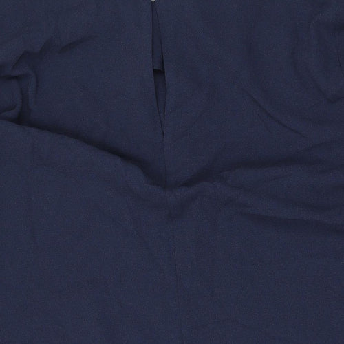 Finery Womens Blue Polyester A-Line Size 18 Round Neck Button