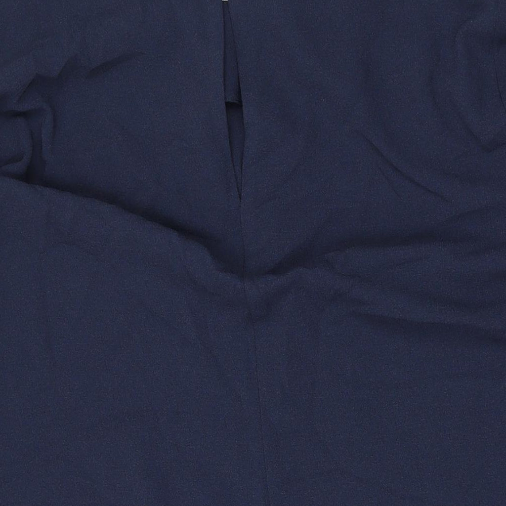 Finery Womens Blue Polyester A-Line Size 18 Round Neck Button