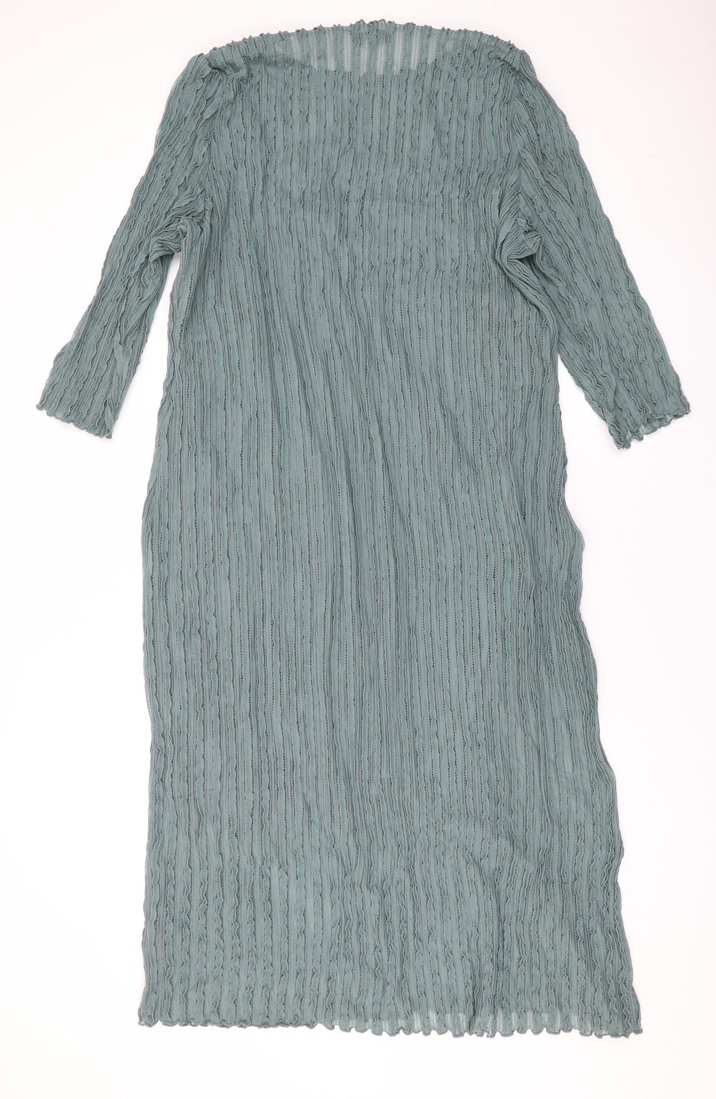 Marks and Spencer Womens Green Geometric Polyester Maxi Size 22 Round Neck Pullover