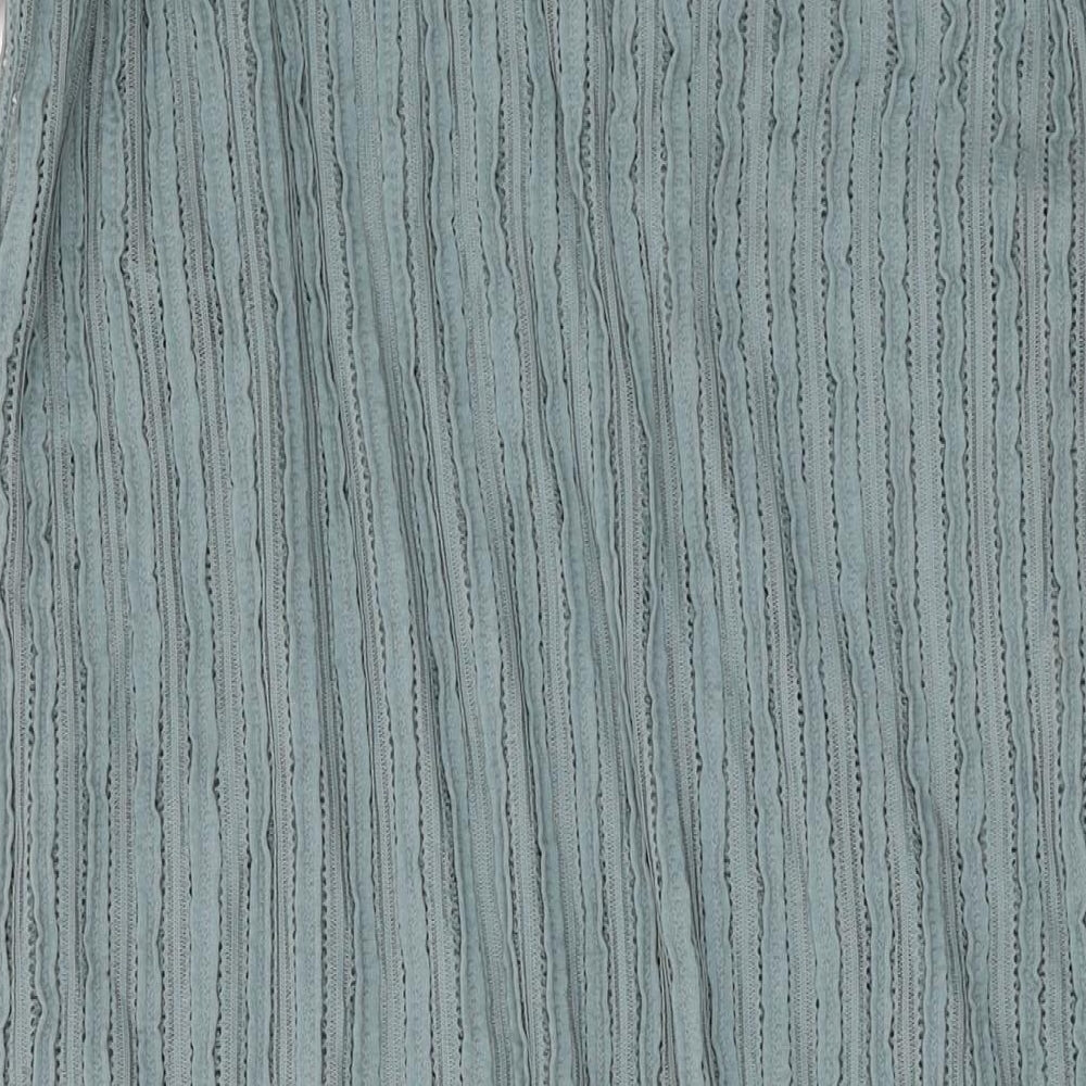 Marks and Spencer Womens Green Geometric Polyester Maxi Size 22 Round Neck Pullover