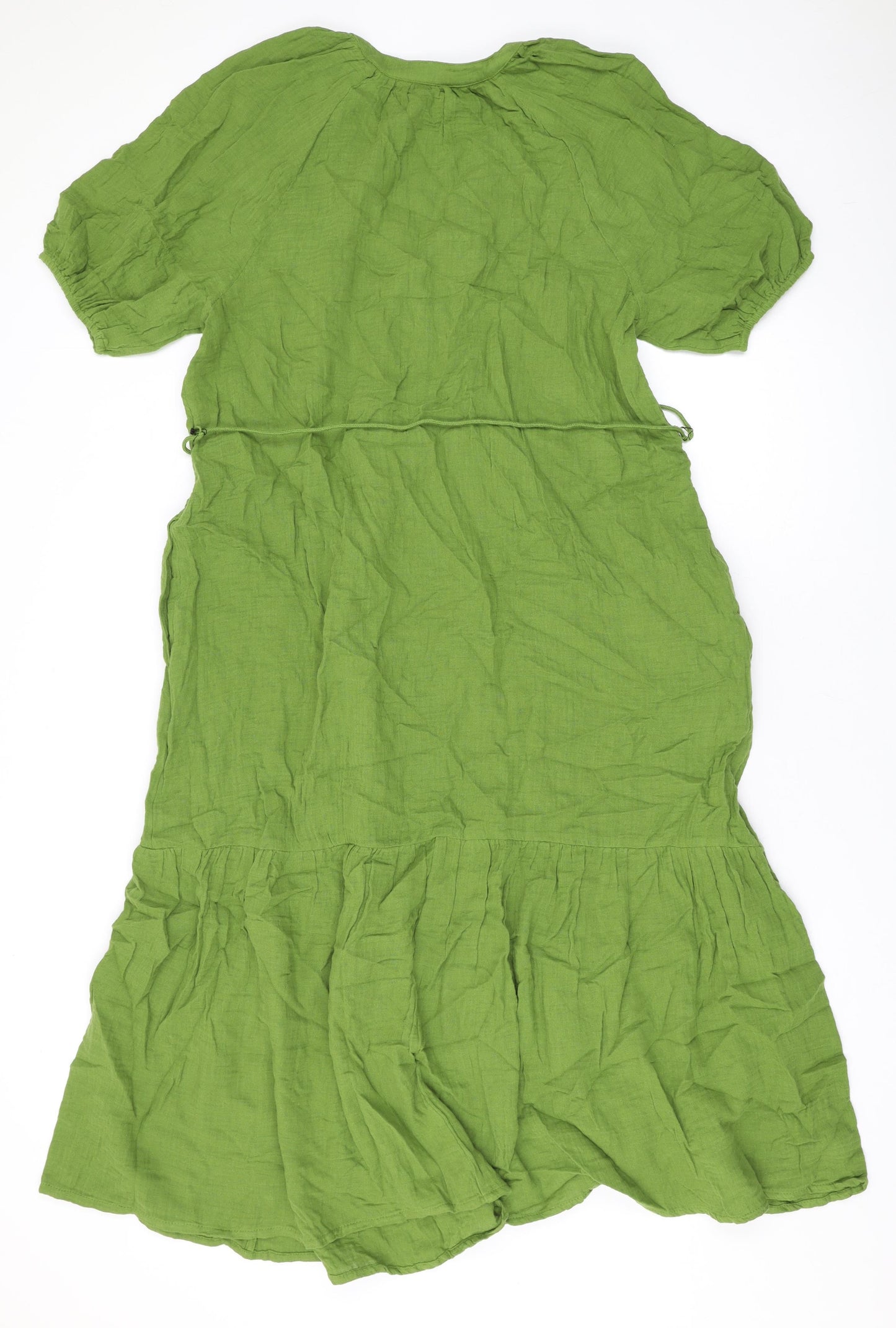 Per Una Womens Green Cotton Maxi Size 10 V-Neck Pullover