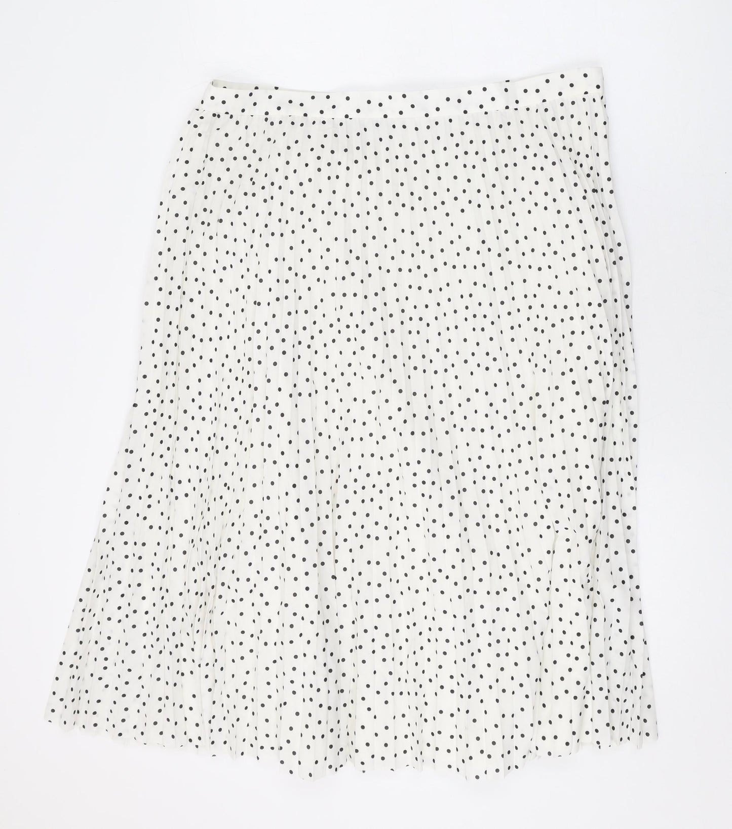 Marks and Spencer Womens White Polka Dot Polyester Swing Skirt Size 18