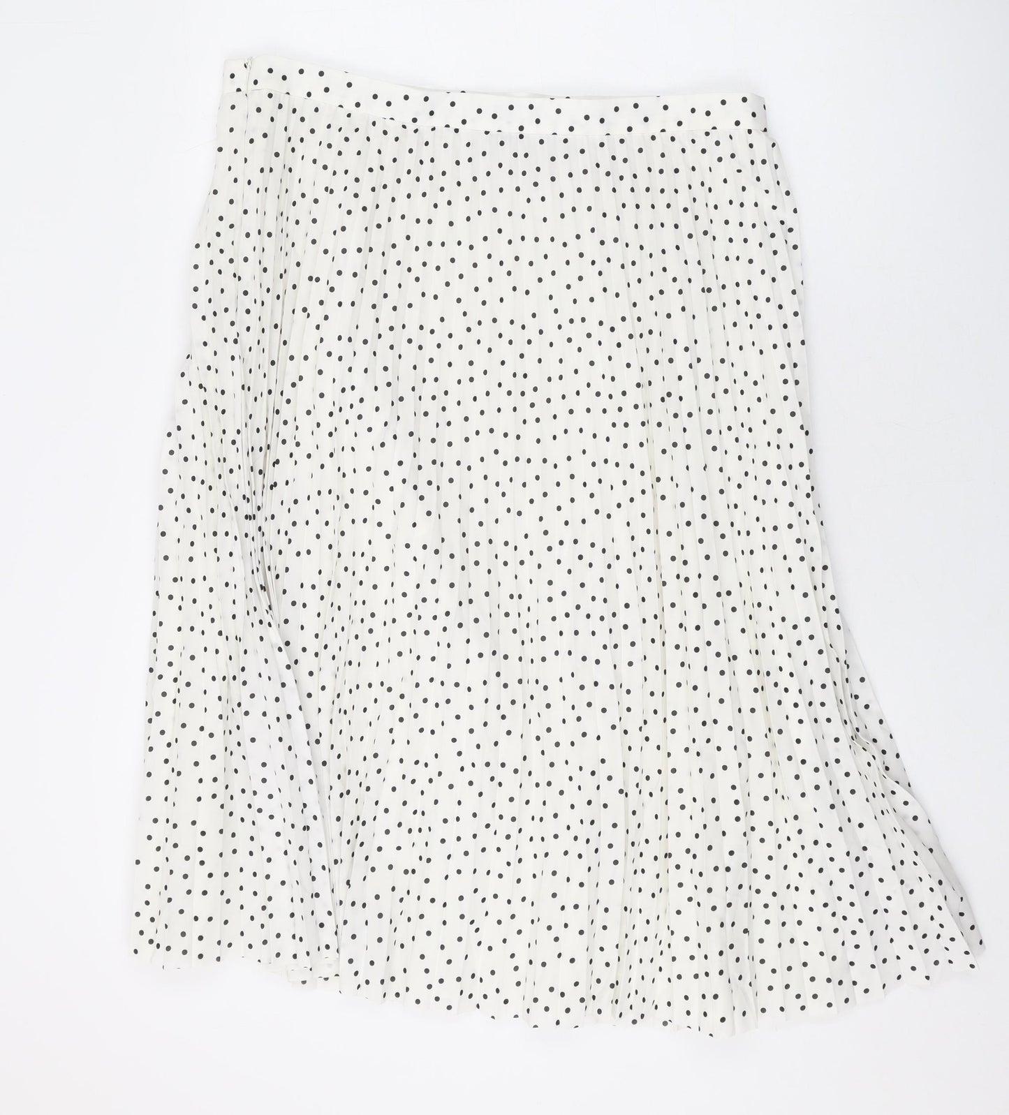Marks and Spencer Womens White Polka Dot Polyester Swing Skirt Size 18