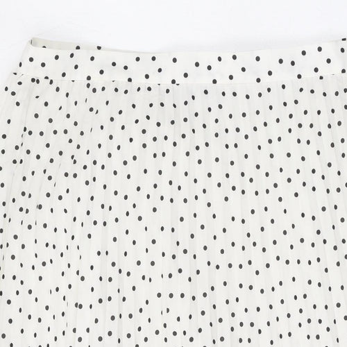 Marks and Spencer Womens White Polka Dot Polyester Swing Skirt Size 18