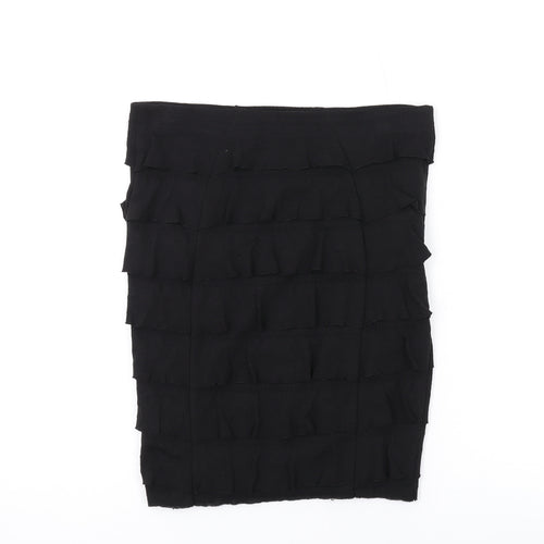 River Island Womens Black Viscose Mini Skirt Size 12