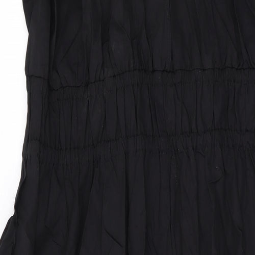 Marks and Spencer Womens Black Cotton Maxi Size 14 Round Neck Pullover