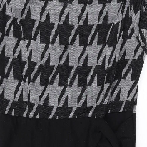 Per Una Womens Green Geometric Polyester Pencil Dress Size 10 Boat Neck Zip
