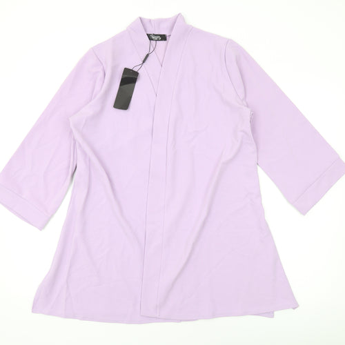 Nicole Womens Purple V-Neck Polyester Cardigan Jumper Size M