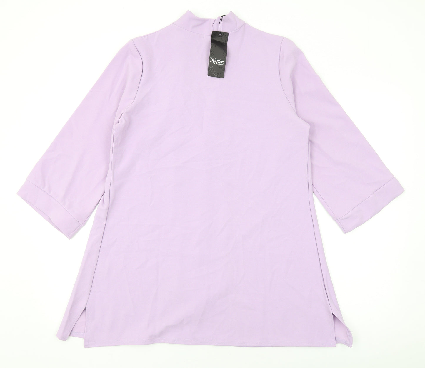 Nicole Womens Purple V-Neck Polyester Cardigan Jumper Size M