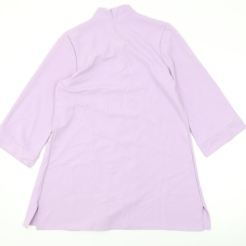 Nicole Womens Purple V-Neck Polyester Cardigan Jumper Size M