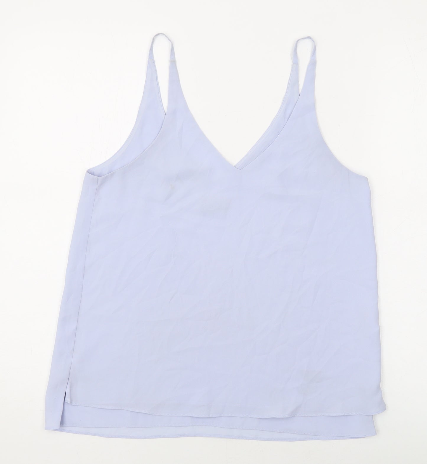 Topshop Womens Blue Polyester Basic Tank Size 10 V-Neck