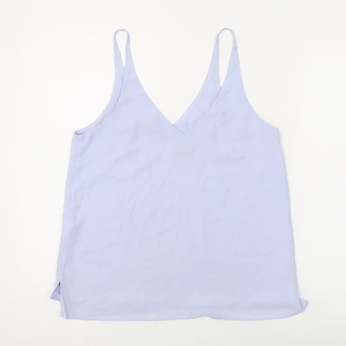 Topshop Womens Blue Polyester Basic Tank Size 10 V-Neck