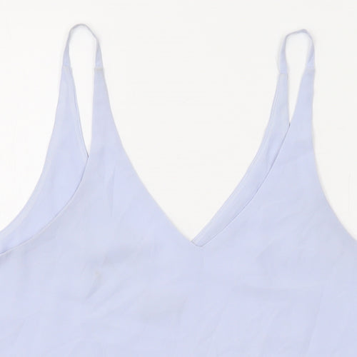 Topshop Womens Blue Polyester Basic Tank Size 10 V-Neck