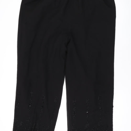 Kaleidoscope Womens Black Polyester Trousers Size 22 L29 in Regular