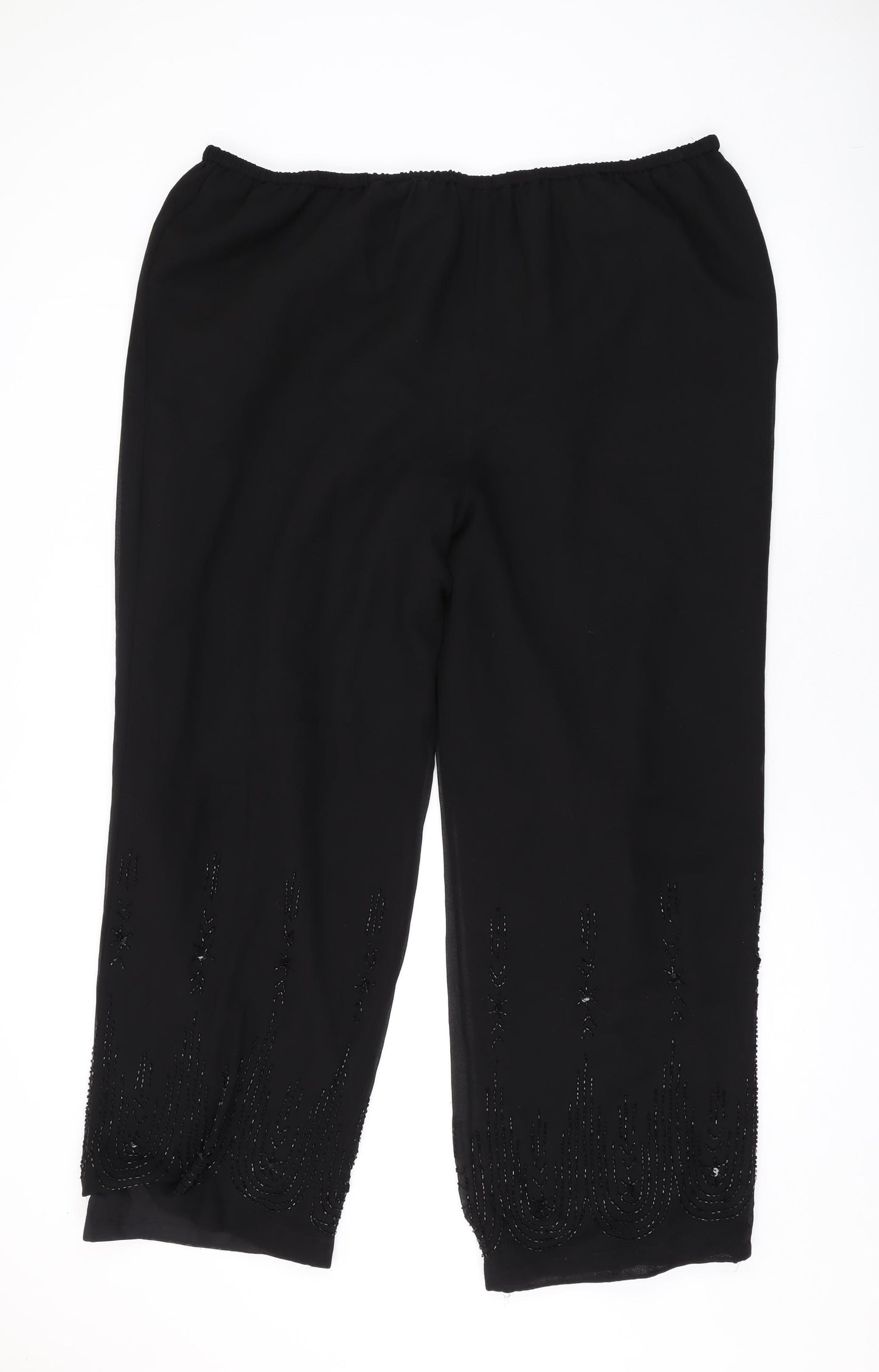 Kaleidoscope Womens Black Polyester Trousers Size 22 L29 in Regular