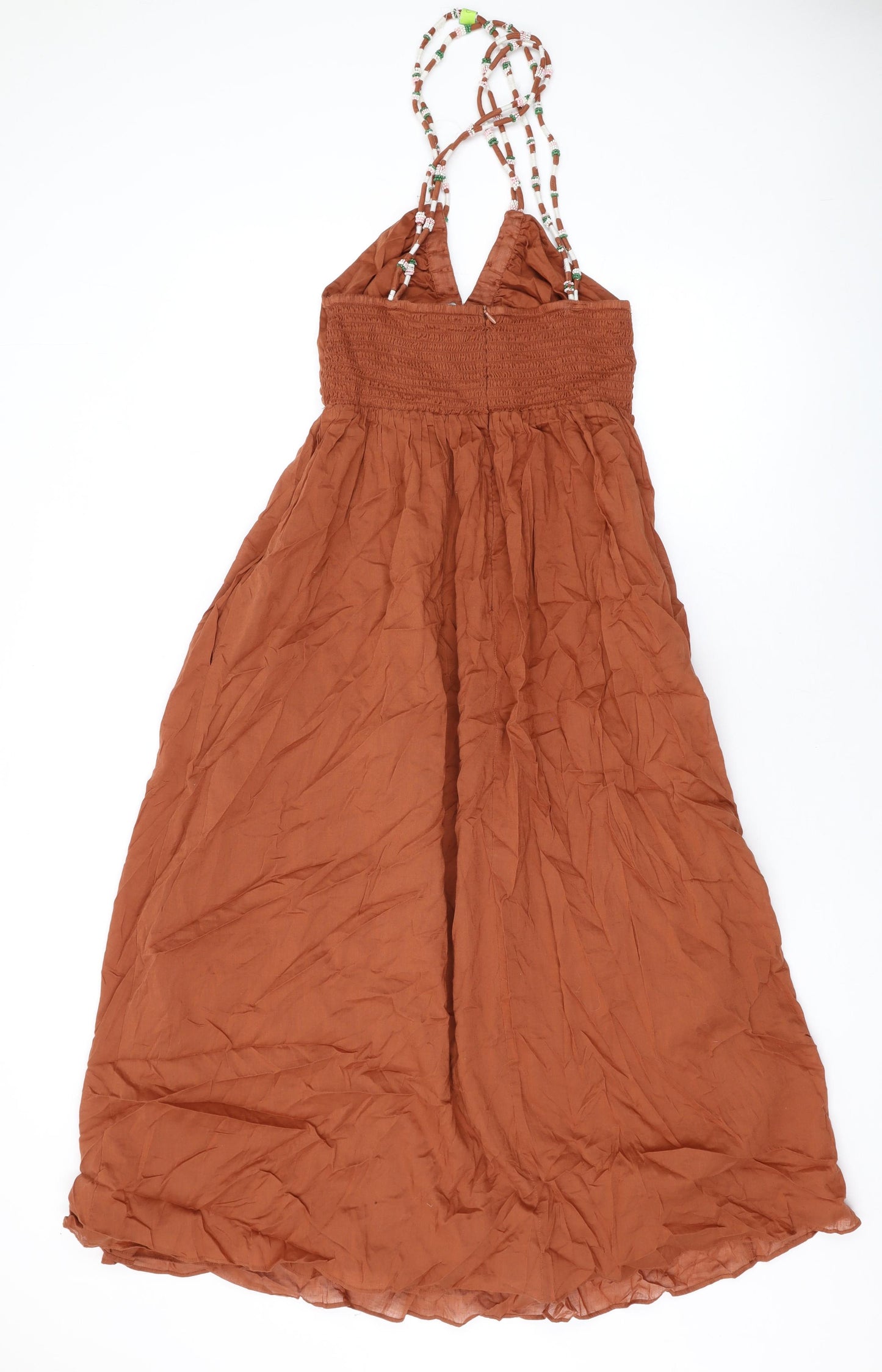 Zara Womens Brown Polyester Maxi Size S Halter Pullover