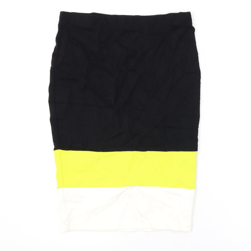 River Island Womens Black Viscose Bandage Skirt Size 14