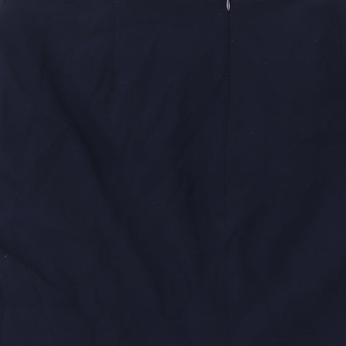 Marks and Spencer Womens Blue Polyester Straight & Pencil Skirt Size 16 Zip