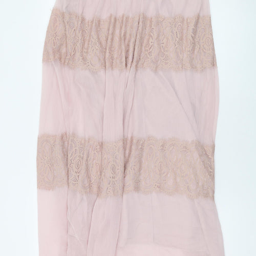 VERO MODA Womens Pink Polyester Maxi Size S Halter Button
