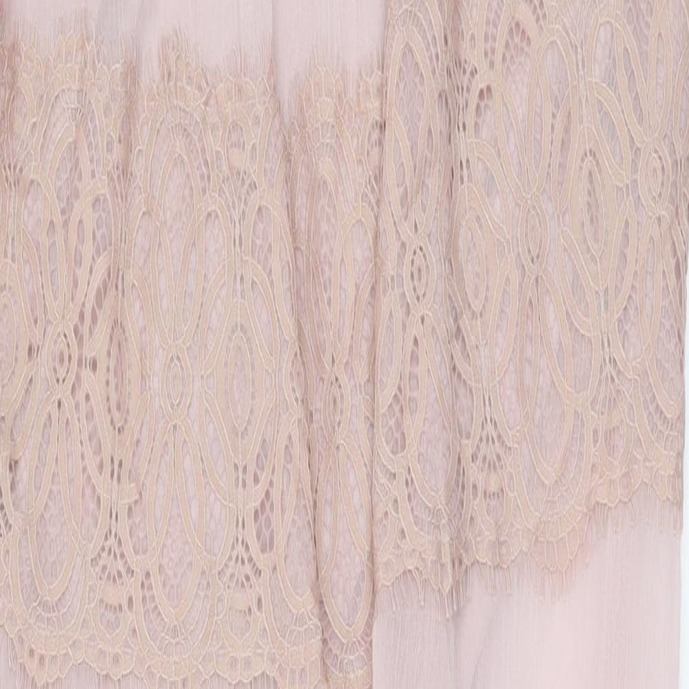 VERO MODA Womens Pink Polyester Maxi Size S Halter Button