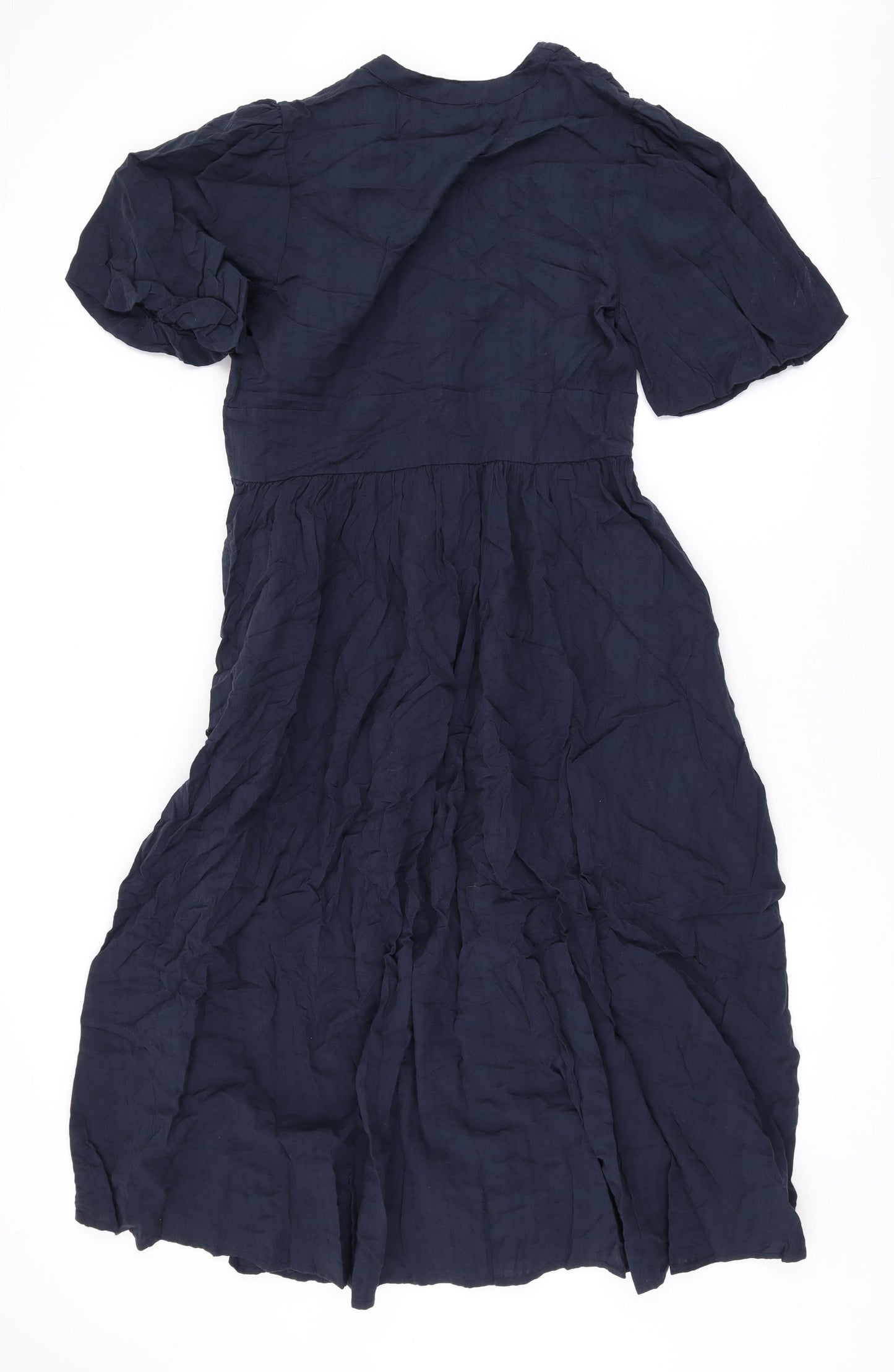 Nobody's Child Womens Blue Cotton Maxi Size 14 V-Neck Button