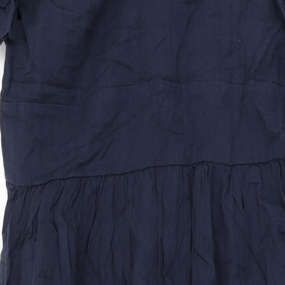 Nobody's Child Womens Blue Cotton Maxi Size 14 V-Neck Button