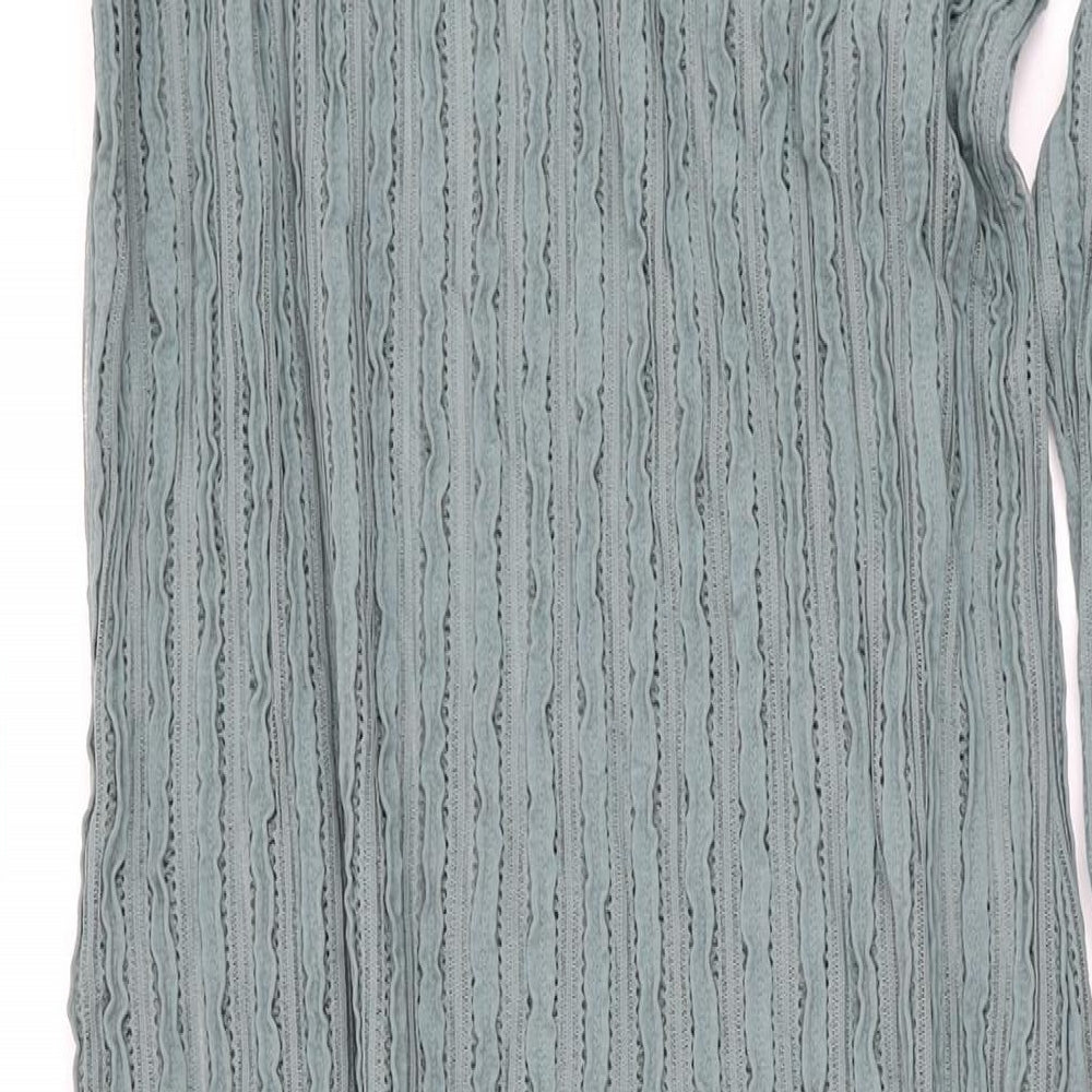 Marks and Spencer Womens Green Geometric Polyester Maxi Size 12 Round Neck Pullover