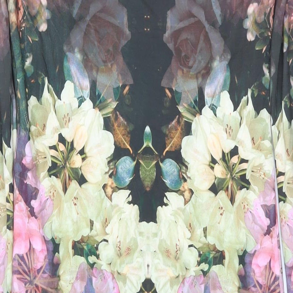 Topshop Womens Multicoloured Geometric Polyester Bodycon Size 10 Round Neck Pullover