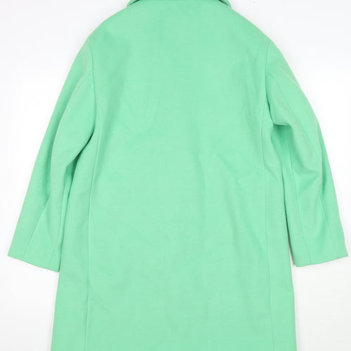 Marks and Spencer Womens Green Parka Coat Size 10 Button