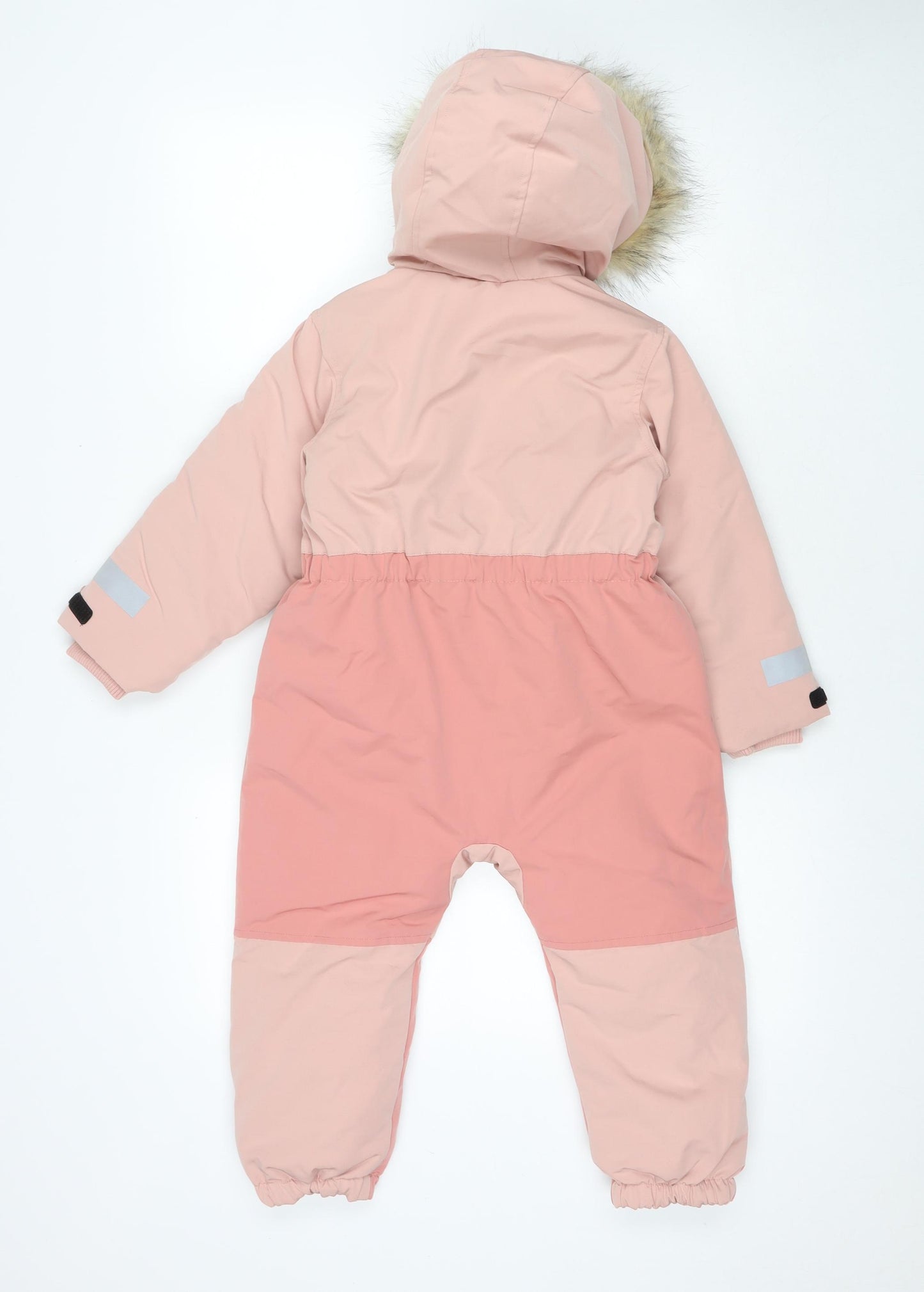Marks and Spencer Girls Pink Polyester Coverall One-Piece Size 4-5 Years L15 in Zip - Ski Overalls