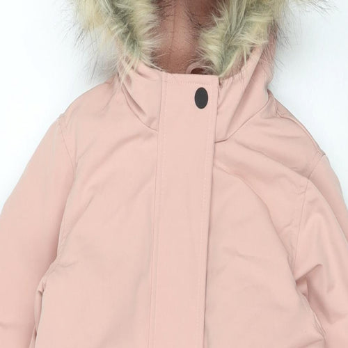 Marks and Spencer Girls Pink Polyester Coverall One-Piece Size 4-5 Years L15 in Zip - Ski Overalls
