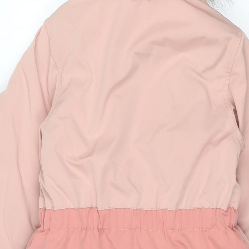 Marks and Spencer Girls Pink Polyester Coverall One-Piece Size 4-5 Years L15 in Zip - Ski Overalls