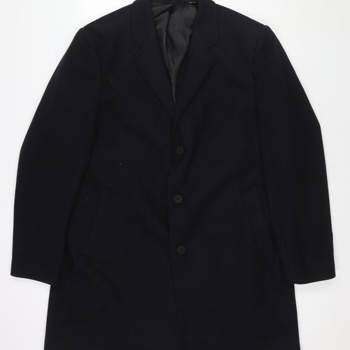 Marks and Spencer Mens Blue Pea Coat Blazer Size 2XL Button
